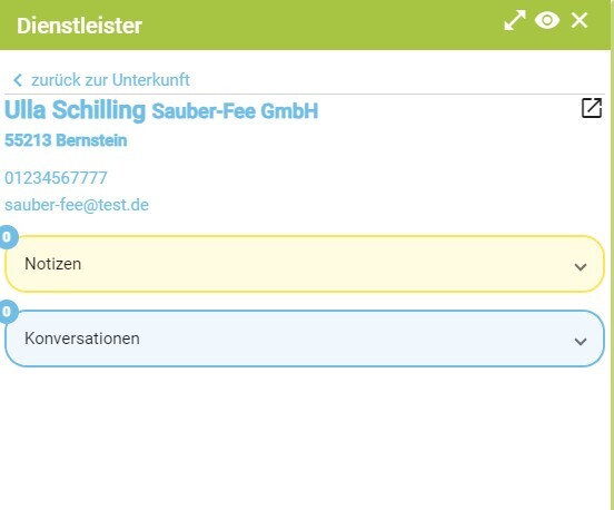 Unterkunft - Schnellinfo - Kontakt Dienstleister2