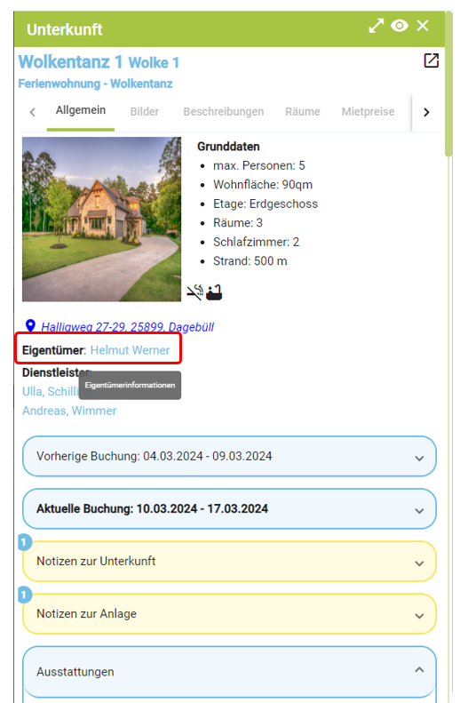 Unterkunft - Schnellinfo - Kontakt Eigentümer1