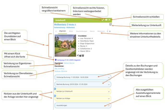 Unterkunft-Schnellinfo im Detail8