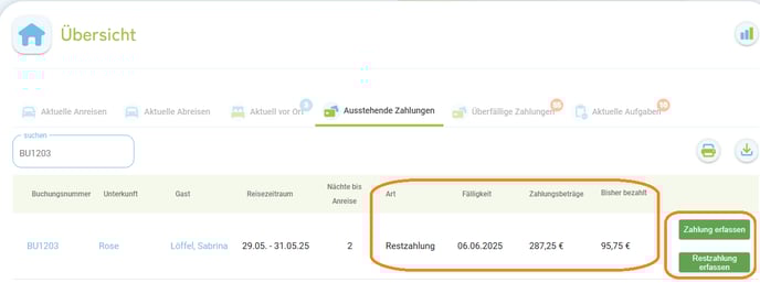 Übersicht - Zahlung erfassen2