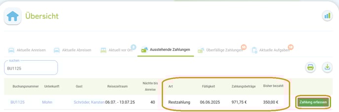 Übersicht - Zahlung erfassen3