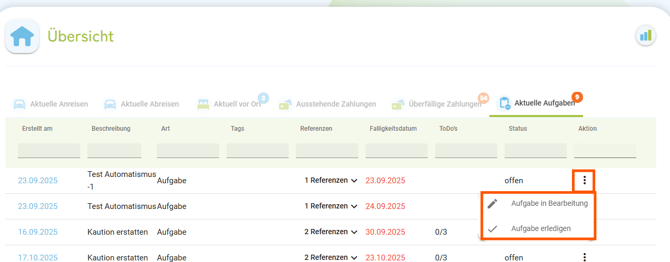 Übersicht - aktuelle Aufgaben2