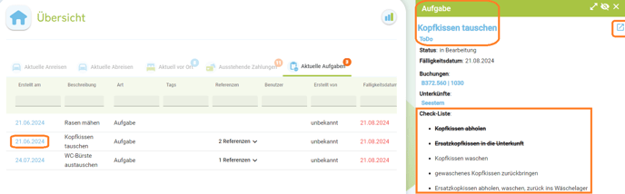 Übersicht tagesaktuelle Aufgaben2
