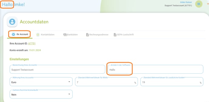 Accountdaten - Anrede im FewoManager anpassen1