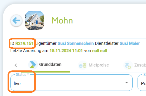 Accountdaten - Anzahl Ihrer Unterkünfte ändern