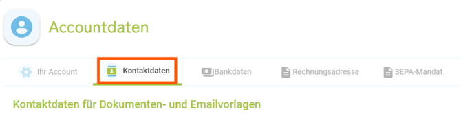 Accountdaten - Verwendung von Kontakt- und Bankdaten in Vorlagen3