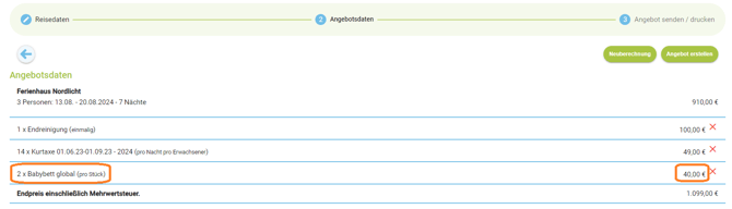 Angebotsmanager - Hinweise Preisberechnung und Zusatzkosten5