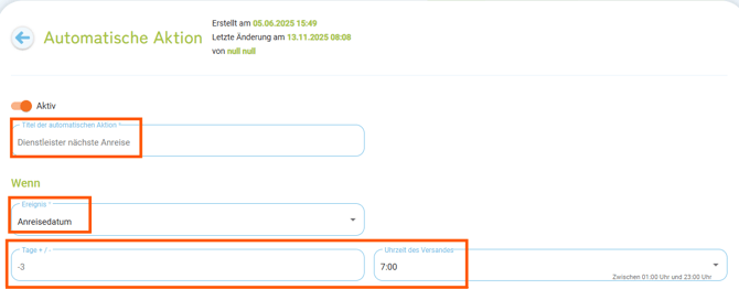 Automatismen - Kopiervorlage Dienstleister über bevorstehende Anreise informieren1
