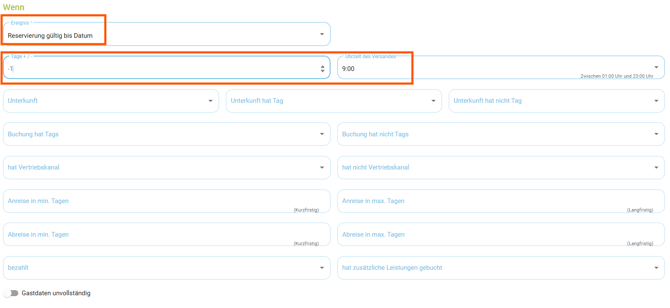 Automatismen - Kopiervorlage Reservierungserinnerung versenden1