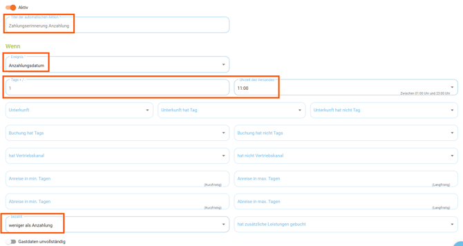 Automatismen - Kopiervorlage Zahlungserinnerung der Anzahlung1