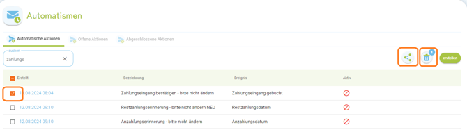 Automatismen löschen und kopieren1