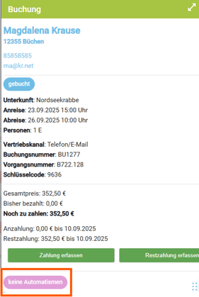Buchungen Reservierungen Angebote sollen keine automatischen E-Mails erhalten5