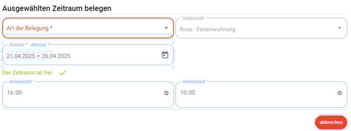 Belegungskalender - Blockierung erstellen2