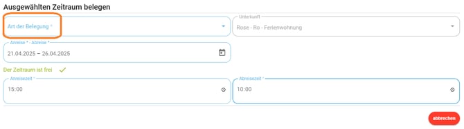 Belegungskalender - Informationen im Kalender hinterlegen1