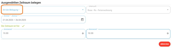 Belegungskalender - Informationen im Kalender hinterlegen1