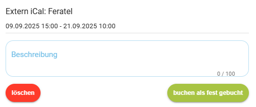 Belegungskalender - iCal in Buchung umwandeln1