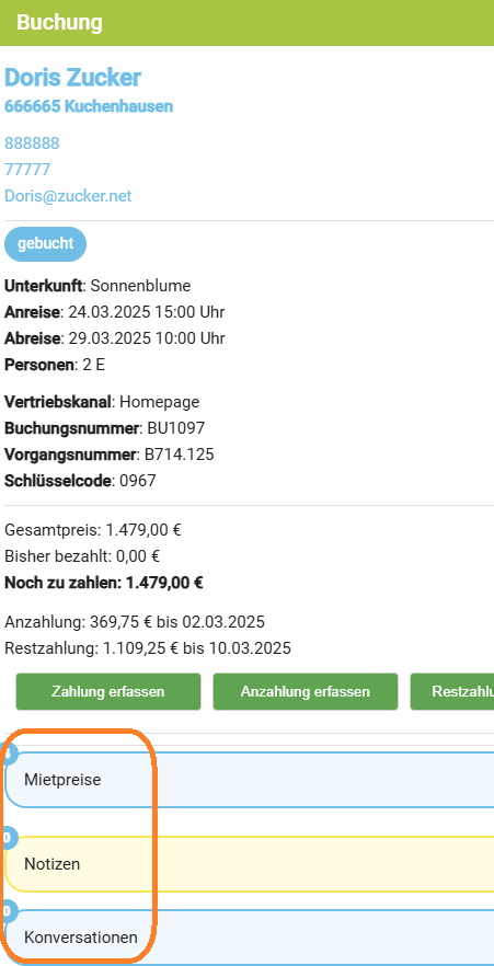Buchung Reservierung Angebot - Schnellinfo im Detail11