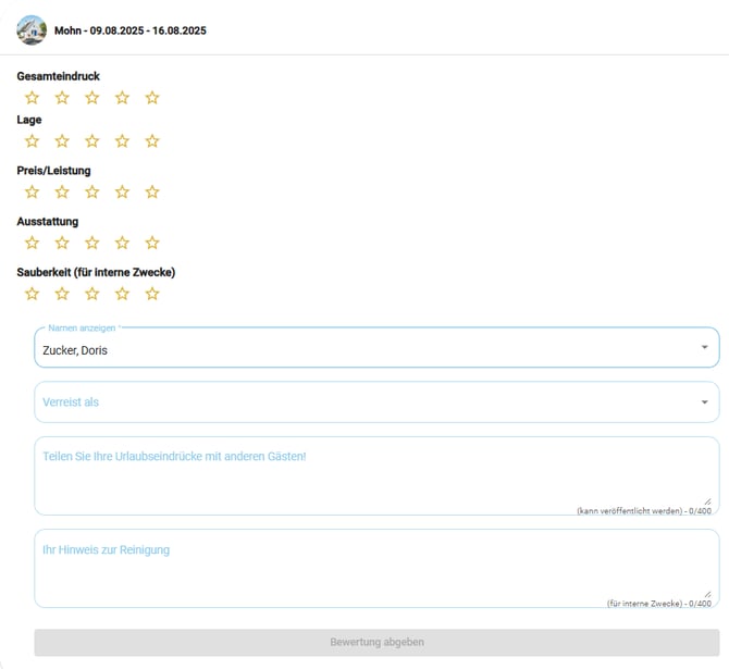 Bewertung bearbeiten und im Homepage Modul anzeigen1
