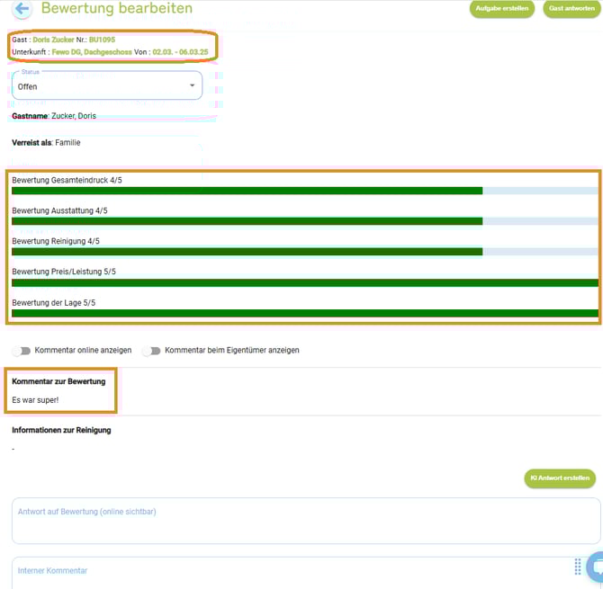 Bewertung bearbeiten und im Homepage Modul anzeigen3