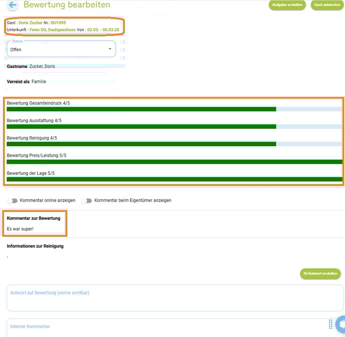 Bewertung bearbeiten und im Homepage Modul anzeigen3