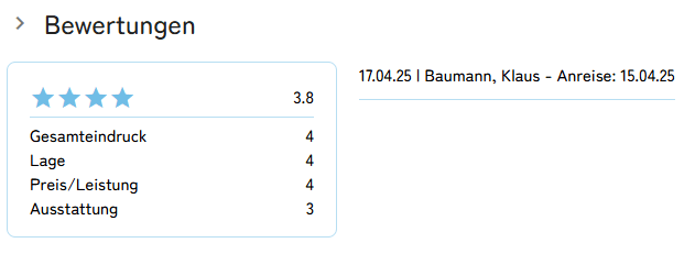 Bewertung bearbeiten und im Homepage Modul anzeigen6