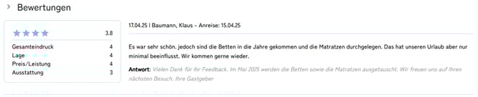 Bewertung bearbeiten und im Homepage Modul anzeigen7