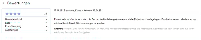 Bewertung bearbeiten und im Homepage Modul anzeigen7