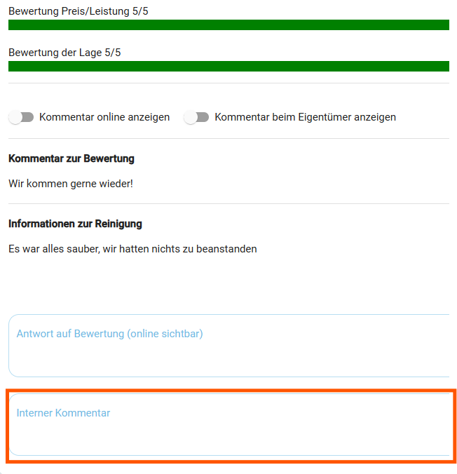 Bewertungen - bearbeiten und veröffentlichen8