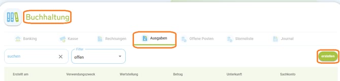 Buchhaltung - Ausgaben erstellen1