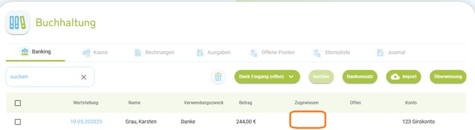 Buchhaltung - Bankumsatz importieren9