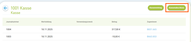 Buchhaltung - Kasse - Kassenabschluss erstellen2