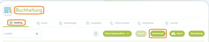 Buchhaltung - Zahlung Bankumsatz manuell erfassen1