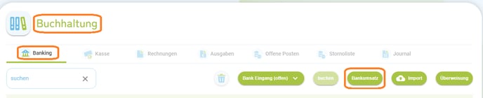 Buchhaltung - Zahlung Bankumsatz manuell erfassen1