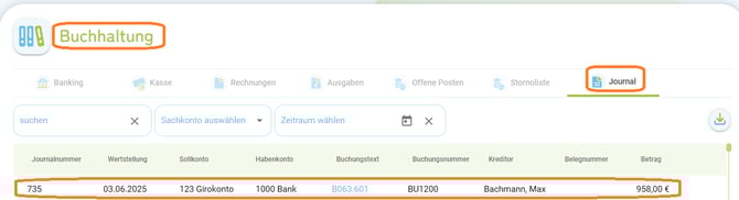 Buchhaltung - Zahlung Bankumsatz manuell erfassen8