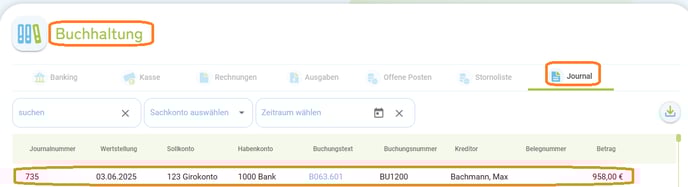 Buchhaltung - Zahlung Bankumsatz manuell erfassen8