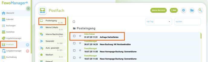 Anfragen aus E-Mails bearbeiten1