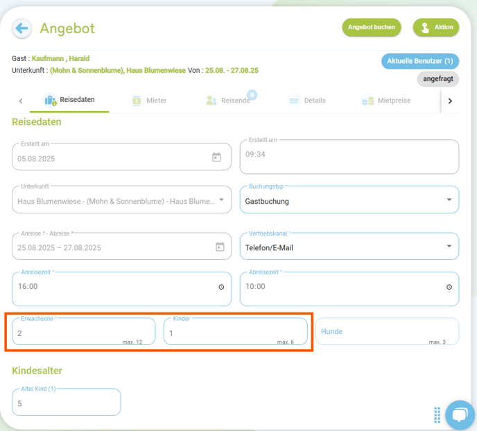 Angebot ändern und erneut versenden oder drucken über den Angebotsmanager1