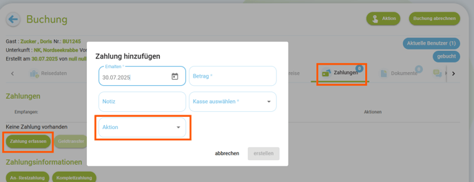 Buchung - Zahlung eintragen, ohne dass ein Automatismus zur Zahlungseingangsbestätigung auslöst1