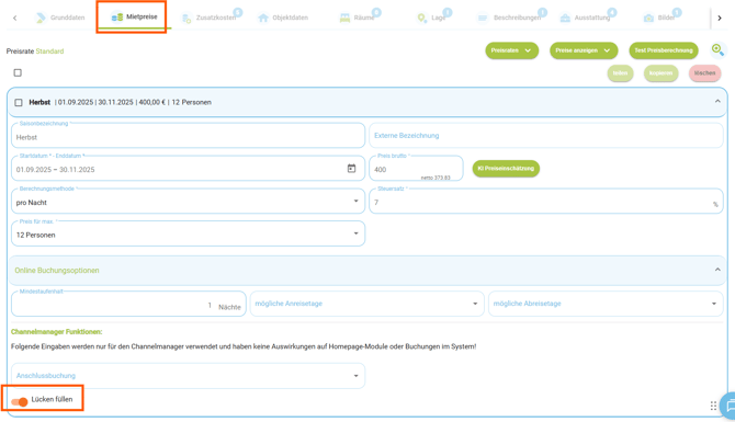 Channelmanager - Lücken füllen1