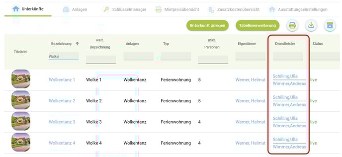 Art der Dienstleistung beim Dienstleister hinterlegen1