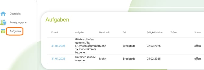 Aufgabe Dienstleistern zuordnen, bearbeiten, erledigen3