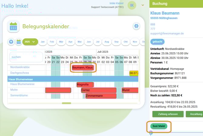 Buchung - Dienstleister zuordnen5