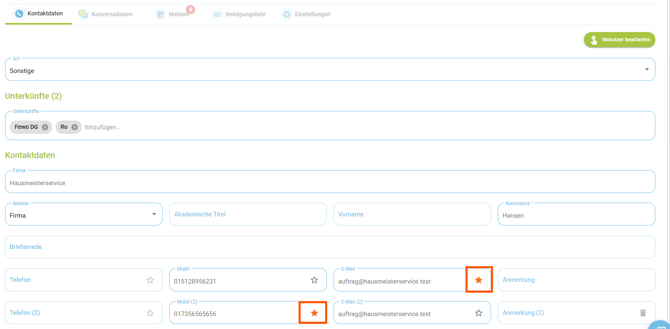Dienstleister - Kontaktdaten in der Übersichtsliste anzeigen2