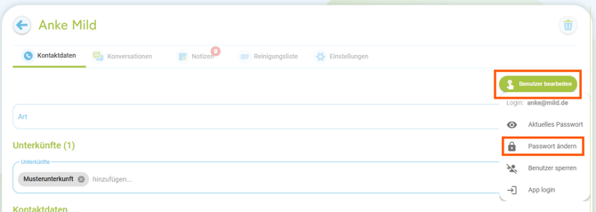 Dienstleister Login ändern3