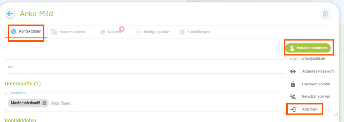 Dienstleister Login - Reinigungsliste1