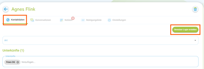 Dienstleister Login erstellen3