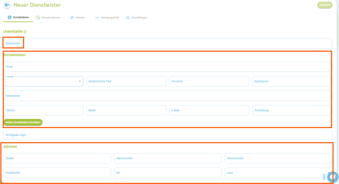 Dienstleister erstellen1
