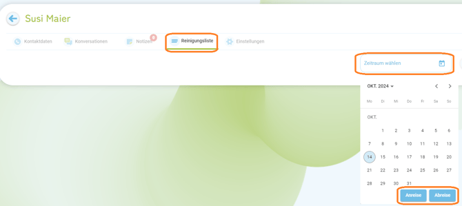 Reinigungsliste für Dienstleister erstellen, versenden und drucken1