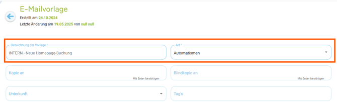 Benachrichtigung intern über neue Homepage-Buchung1