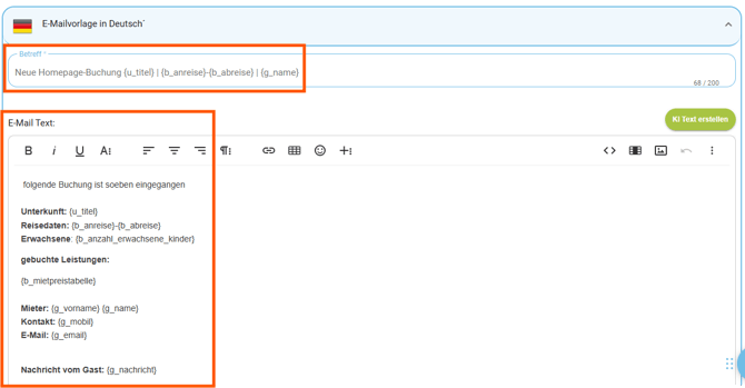 Benachrichtigung intern über neue Homepage-Buchung2